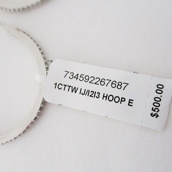 Macys Sterling Silver Hoops - Picture 3 of 8